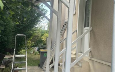 Boiseries et bas de façade peinture refaites à neuf sur maison à 95 Eaubonne