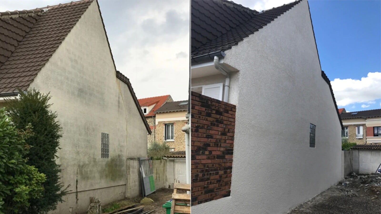 Ravalement de façade 95 Soisy Sous Montmorency : Nettoyage basse pression par Dylan puis application d’un hydrofuge , remise en peinture 2 couches Ravalement de façade 95 Soisy Sous Montmorency : Nettoyage basse pression par Dylan puis application d'un hydrofuge , remise en peinture 2 couches